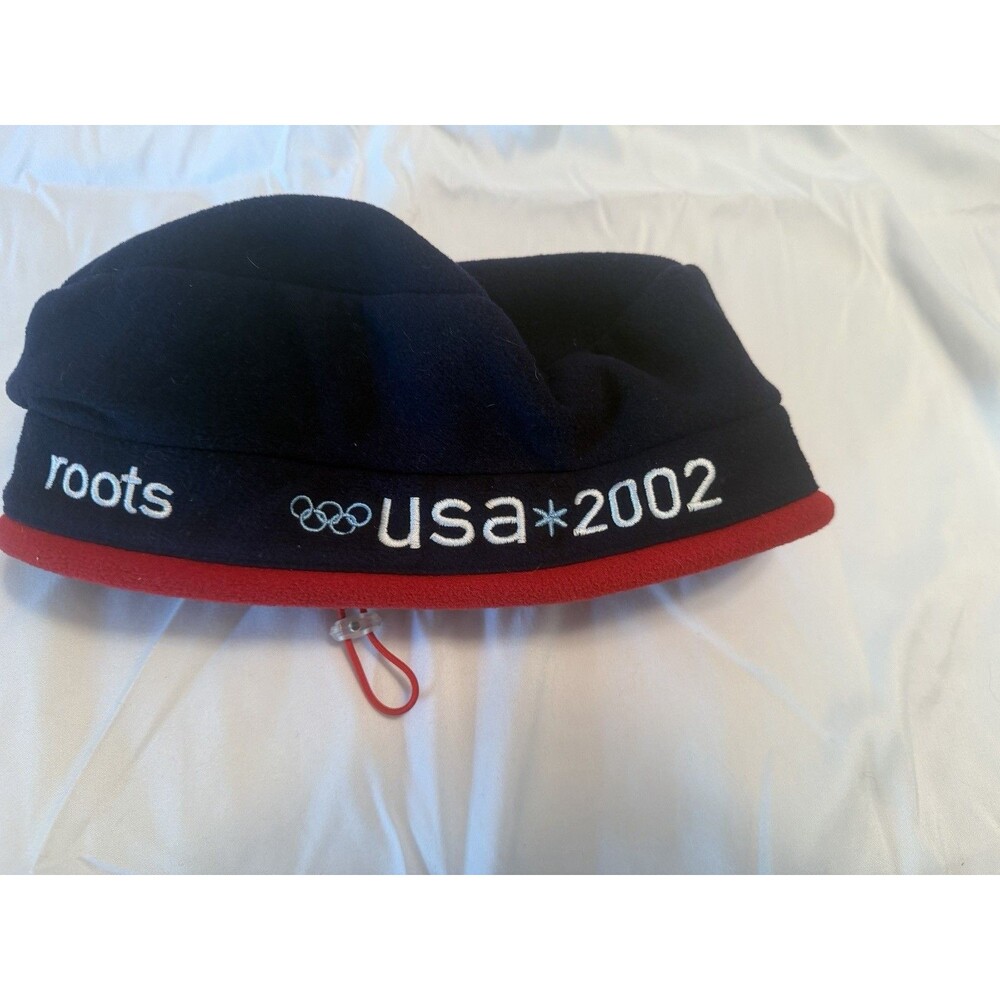 Roots Official Team USA Beanie Beret Fleece Winter Hat Cap 2002 Winter Olympics